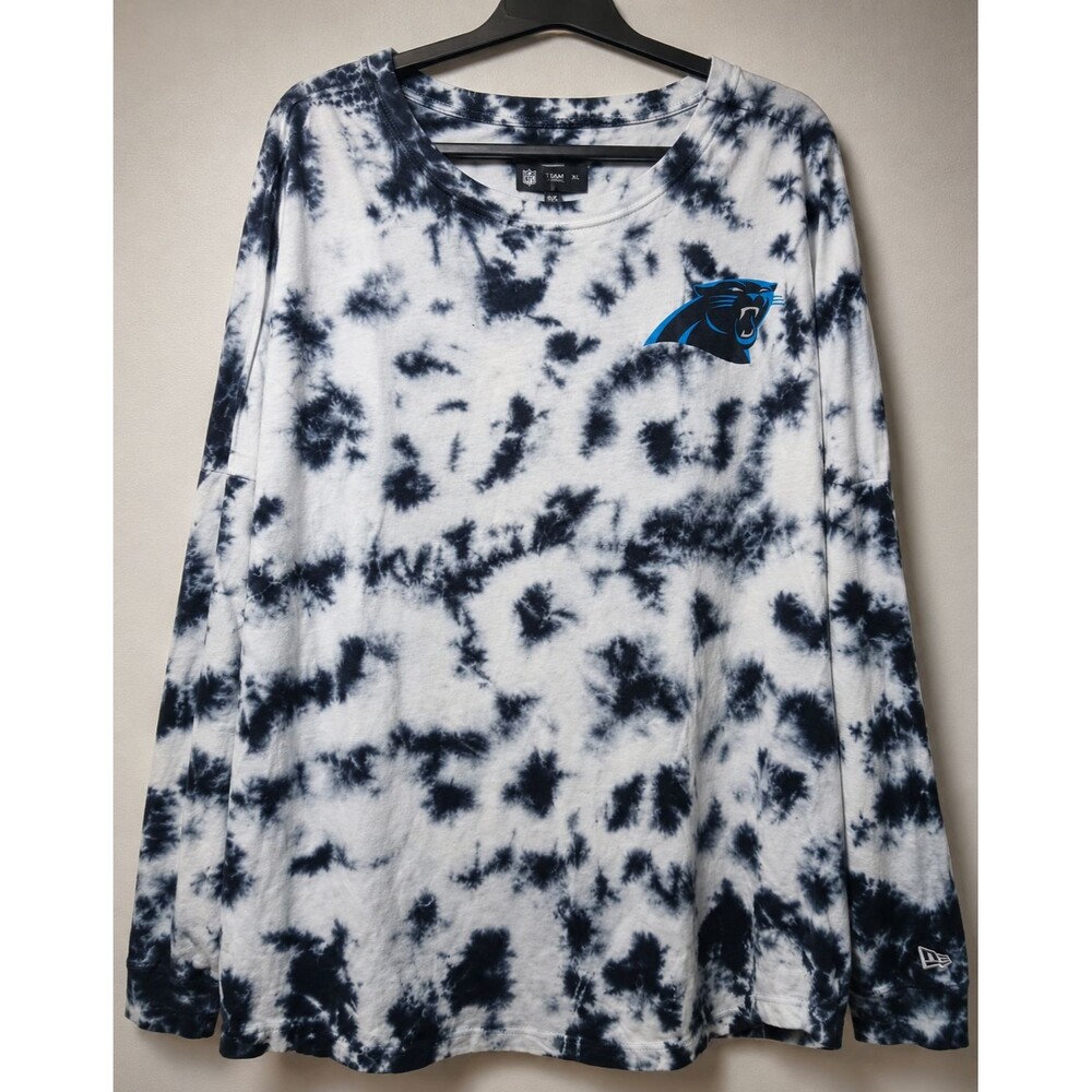 Carolina Panthers Tie Dye Shirt Womens XL New Era NFL Long Sleeve Graphic